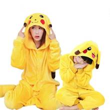 Animal Yellow Pajamas Kigurumi Adult Pyjama Family Pajama Sets Women Men Winter Flannel Hoodie Mom Daughter Onesies Sleepwear 2024 - buy cheap
