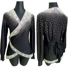 V Neck Shiny Rhinestones Professional Latin Dance Competition Shirts Men Tango Salsa Cha Cha Dancing Performance Wear DNV13507 2024 - buy cheap