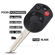 Jingyuqin-mando a distancia para coche, llave Combo de entrada de carcasa sin llave con mando a distancia, con Chip ID63 80, para Ford Escape, OUCD6000022, 5 uds. 2024 - compra barato