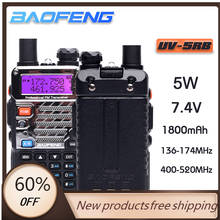 Baofeng-walkie-talkies de doble banda para policía, transceptor de Radio Cb Ham, UHF 400-520MHz y VHF 136-174MHz, UV-5RB 2024 - compra barato