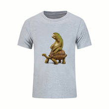 2020 Male T SHIRT Short Sleeved Clothing Speed Is Relative Turtle and Sloth Men's T Shirts Custom Work Tees Round Collar TShirt 2024 - buy cheap