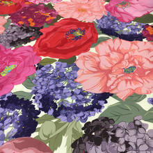 European and American Brand Silk Stretch Double Joe Fabric V Home Hydrangea Printed Mulberry Silk Dress Fabric 2024 - buy cheap