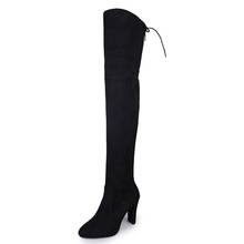 Big Size 9 10 11 12 thigh high boots knee high boots over the knee boots women ladies boots	shoes woman winter boots women 2024 - buy cheap