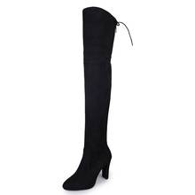 Botas altas hasta el muslo para mujer, botas por encima de la rodilla, zapatos de invierno, talla grande 9 10 11 12 2024 - compra barato