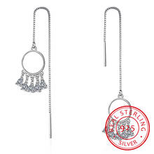 Pendientes largos atrapasueños para mujer, aretes colgantes de plata, Circonia cúbica AAA, atrapasueños, borla, 925 2024 - compra barato