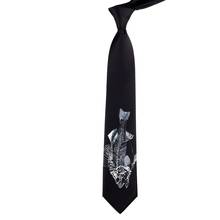 Free shipping New male men's necktie Original design fun creative black fish bone print tie women retro casual trend personality 2024 - buy cheap