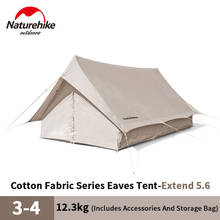 Naturehike tenda de acampamento para 3-4 pessoas, tenda de algodão com aba grande espaço, à prova d'água, reforçada, para trilhas ao ar livre, piquenique, extend 2024 - compre barato