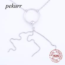 Pekurr 925 Sterling Silver Hollow Circle Hoop Long Tassel Necklaces For Women Box Chain Tassel Pendants Fashion Jewelry Gifts 2024 - buy cheap
