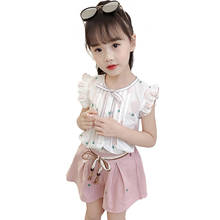 Children Clothes Vest + Short 2PCS Girls Outfits Sashes Costume For Girl Summer Kid Clothes 6 8 10 12 14 2024 - buy cheap