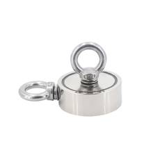 60mm/2.36" Strong Magnetic Fishing Tool Pulling Force Round Neodymium Magnet With Eyebolt For River Salvage 2024 - buy cheap