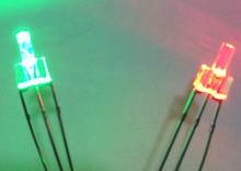 Through Hole Flat Top Tower Bicolor 2mm LED Diode 3pins Red@Green Color 2024 - buy cheap
