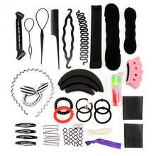 1 Juego de accesorios para el cabello DIY, conjunto de herramientas para hacer moños en el pelo, Clip para el pelo, diademas, rodillo giratorio, esponja dona para niñas y mujeres 2024 - compra barato