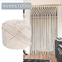 4mmx100m Beige Cotton Rope Twisted Cord Craft Macrame Cord Artcraft String DIY Handmade Tying Thread Braided Cords 2024 - buy cheap