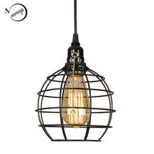 Classical novelty black cage pendant light LED E27 industrial retro hanging lamp with switch for living room bedroom aisle study 2024 - buy cheap