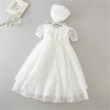 Heirloom 2 Pieces Baby Girls Baptism Dress Kids First Birthday Infant Dresses Christening Gown Hat 3-24 month 2024 - buy cheap