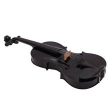 Violín acústico de tamaño completo, violín negro con colofonia de arco, 4/4 2024 - compra barato