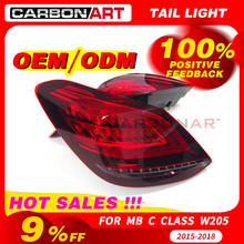 Tail lamp light Suitable for C class W205 tail light C63 C63S 2015+ C450 C250 C180 C200 C220 plug and play rear bumper led light 2024 - buy cheap