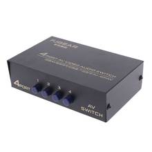 4 portas av áudio vídeo rca 4 entrada 1 saída switcher switch selector divisor caixa 2024 - compre barato