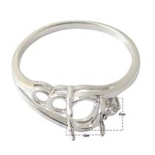 Beadsnice-anillo semicircular de Plata de Ley 925, ajuste de 6x4mm, anillo de Gema ovalada, ajuste de clavija en blanco, joyería artesanal 27339 2024 - compra barato