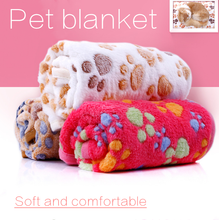 3 Colors 40x60cm 75x50cm Cute Floral Pet Sleep Warm Paw Print towl Dog Cat Puppy Fleece Soft Dog Blanket Pet Dog Beds Mat 2024 - buy cheap