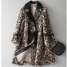 Winter luxurious Leopard faux fur coats jackets stand collar casual winderbreaker female thick fur outwear fake fur colthes F171 2024 - buy cheap