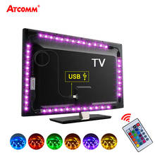Usb tv backlight 5v rgb led luzes de tira smd 5050 2m flexível à prova dwaterproof água fita do diodo lâmpada noite para hdtv desktop tela