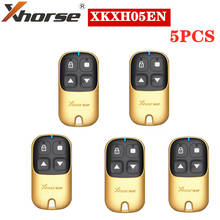 XHORSE XKXH05EN 4 Botões do Controle Remoto Chave de Ouro para Garagem 5 Pçs/lote 2024 - compre barato