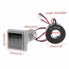 Mini voltímetro Digital LED de 22mm, amperímetro de doble pantalla, probador de corriente de voltaje CA 60-500V 0-100A, 1 ud., venta al por mayor 2024 - compra barato