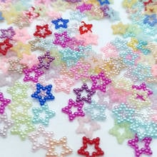 200 peças 12mm artesanato estrelas misturadas resina abs fundo plano pérolas volta plana cabochão miçangas joias diy decoração de scrapbooking 2024 - compre barato