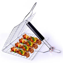 Stainless Steel BBQ Wire Mesh Grill Net Camping Tool Barbecue Grilled Fish Clip Outdoor Meshes Racks Grid Round BBQ Accessories 2024 - buy cheap