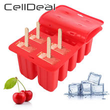Silicone Popsicle Mold 4/10 Holes Reusable Frozen Mold Pudding Maker DIY Ice-lolly Ice Cream Cube With Tray Cover Kitchen Tools 2024 - купить недорого