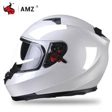 AMZ Motorcycle Helmet Casco Moto Men Racing Motocross Full Face Helmet Double Lens Motorbike Riding Helmet DOT ECE Approved 2024 - buy cheap