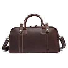 MVA Vintage Duffle Bag Men Genuine Leather Handbag Large Capacity Travel Bags Coffee Luggage Bag Soft Shoulder Bag 2024 - buy cheap