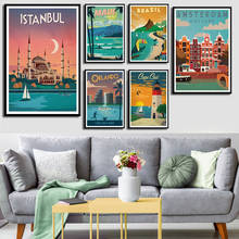Póster e impresiones de Arte de paisaje en lienzo de ciudad, pósteres de viaje para sala de estar de Nueva York, Países Bajos, Amsterdam y Londres 2024 - compra barato