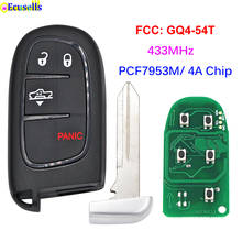 3 + 1 botão inteligente remoto chave fob 433 mhz 7953 m 4a chip para jeep cherokee para dodge ram 1500 2500 3500 fcc: GQ4-54T com chave de inserção 2024 - compre barato