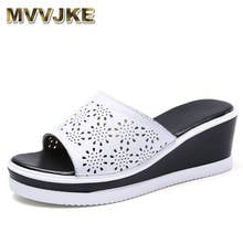 MVVJKE-Zapatillas de verano para mujer y hombre, chanclas de cuña con plataforma, color negro, para interior y playa 2024 - compra barato