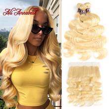 Bundles Frontal Brazilian Wave Human Hair Frontal Closure Human Hair Lace Frontal Closure bundles, Brazilian hair, Body wave, Brazilian body, 3 pcs weft & 1 pc Closure 2024 - buy cheap