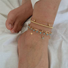 Bohemian Multi Layer Gold Color Beads Anklets for Women Ankle Bracelet on Leg Star Butterfly Anklet Boho cavigliera Foot Jewelry 2024 - buy cheap