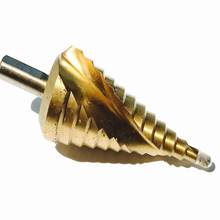 1pc Round shank HSS4241 made straight step Drill Bit Set core drill bit TIN Coated cone Step Drill Bit Set hole cutter HSS 4241 2024 - buy cheap