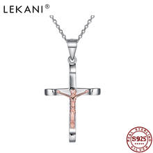 LEKANI 925 Sterling Silver Pendant Necklace Fashion Jesus Cross Pendant Boutique Christ Pendant Necklace Jewelry Gift Trend 2021 2024 - buy cheap