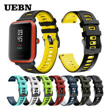 UEBN 20mm Sport Silicone Correa Wrist Band for Huami Amazfit Bip S Strap for amazfit GTS GTR 42mm Watchband Bracelet bands 2024 - buy cheap