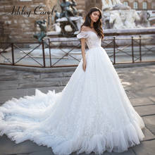 Ashley carol a linha vestido de casamento 2021 ilusão frisado querida elegante apliques de noiva boho vestidos de noiva 2024 - compre barato