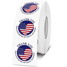 Thank You Stickers Shipping Pegatinas Naklejki Roll Supporting My Small Business American Flag Seal Labels Sticker Paper 500PCS 2024 - buy cheap