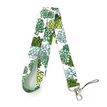 Green flowers simple Neck Strap Lanyard keychain Mobile Phone Strap ID Badge Holder Rope Key Chain Keyrings Accessories Gifts 2024 - buy cheap