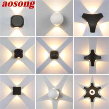 AOSONG-Lámpara LED de pared impermeable para exteriores, candelabros decorativos creativos para Patio, escalera, pasillo, jardín y Villa 2024 - compra barato