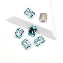 YANRUO 4627 K9 Glitter Glass Rhinestones Octagon Shape Aquamarine Color Nail Rhinestone 3D Jewelry making Beads DIY Nail Art Gem 2024 - buy cheap