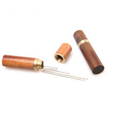 Diy Hand leather tool hand stitch box sandalwood needle storage device holding needle storage tool 2024 - buy cheap
