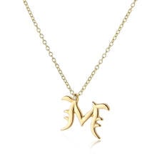 Cursive English letter M name Sign Personality pendant chain necklace alphabet Initial sign friend family gift necklace jewelry 2024 - buy cheap