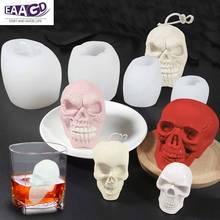 Velas de caveira 3d, faça você mesmo, molde de silicone para velas caseiras, mini loção de sabão, fondant, chocolate, doces, decoração de bolo 2024 - compre barato