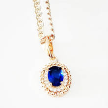 New Round Women Pendant Jewelry Rose 585 Gold Color Jewelry Luxury Cubic Zircon Necklace Pendants 2024 - buy cheap